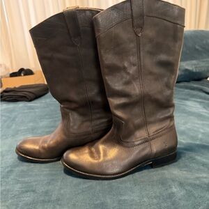 Frye Melissa Dark Brown Leather Heeled Boots